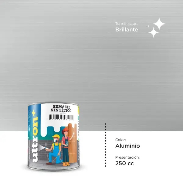 [UAL250] Ultron Esmalte Sintetico (Aluminio, 0.25 Litro)